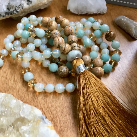 Handmade 108 Bead Mala Necklace, Yoga & Crystals - Picture 5 of 8